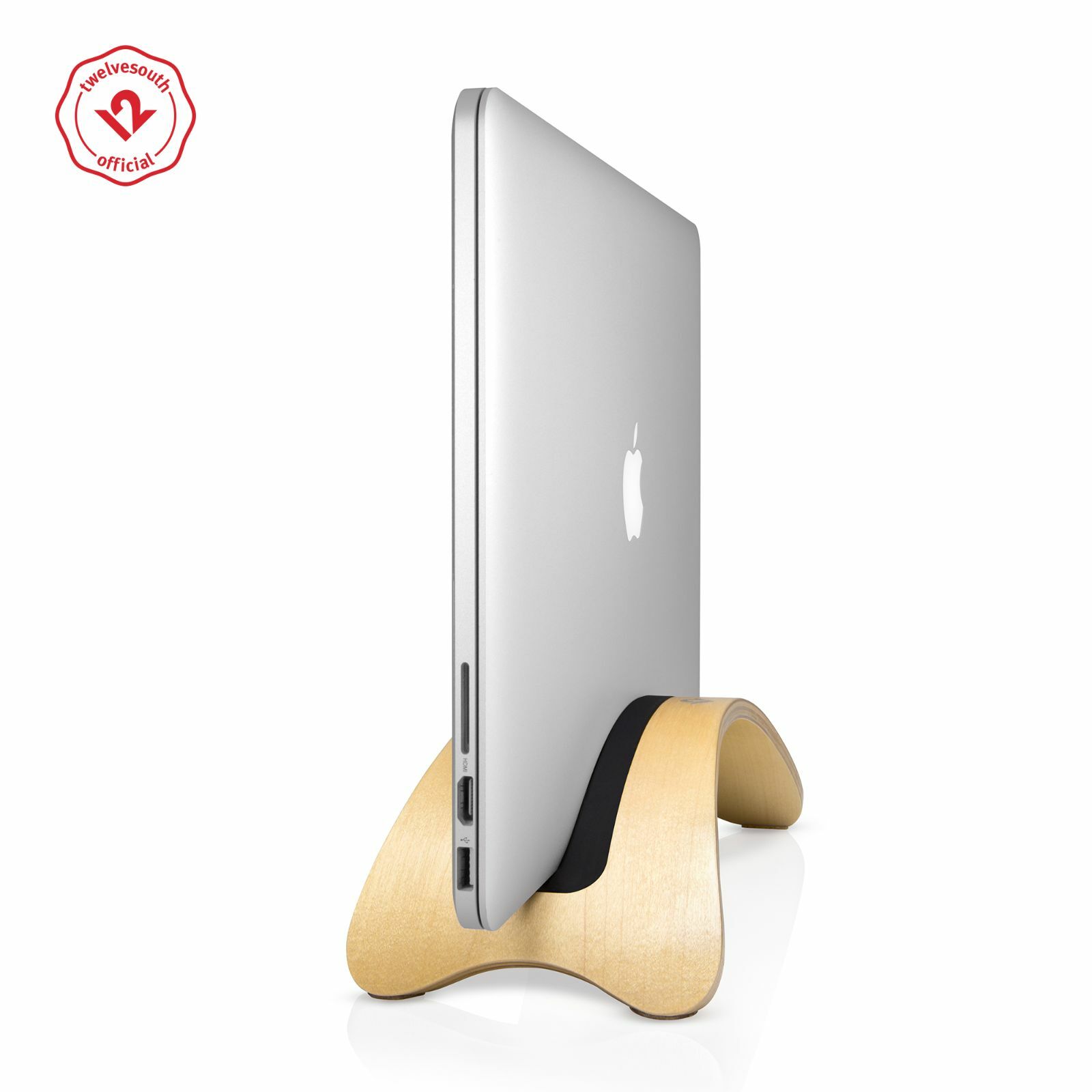 Twelve South BookArc Mod vertical wood desktop stand for Apple MacBook, Birch