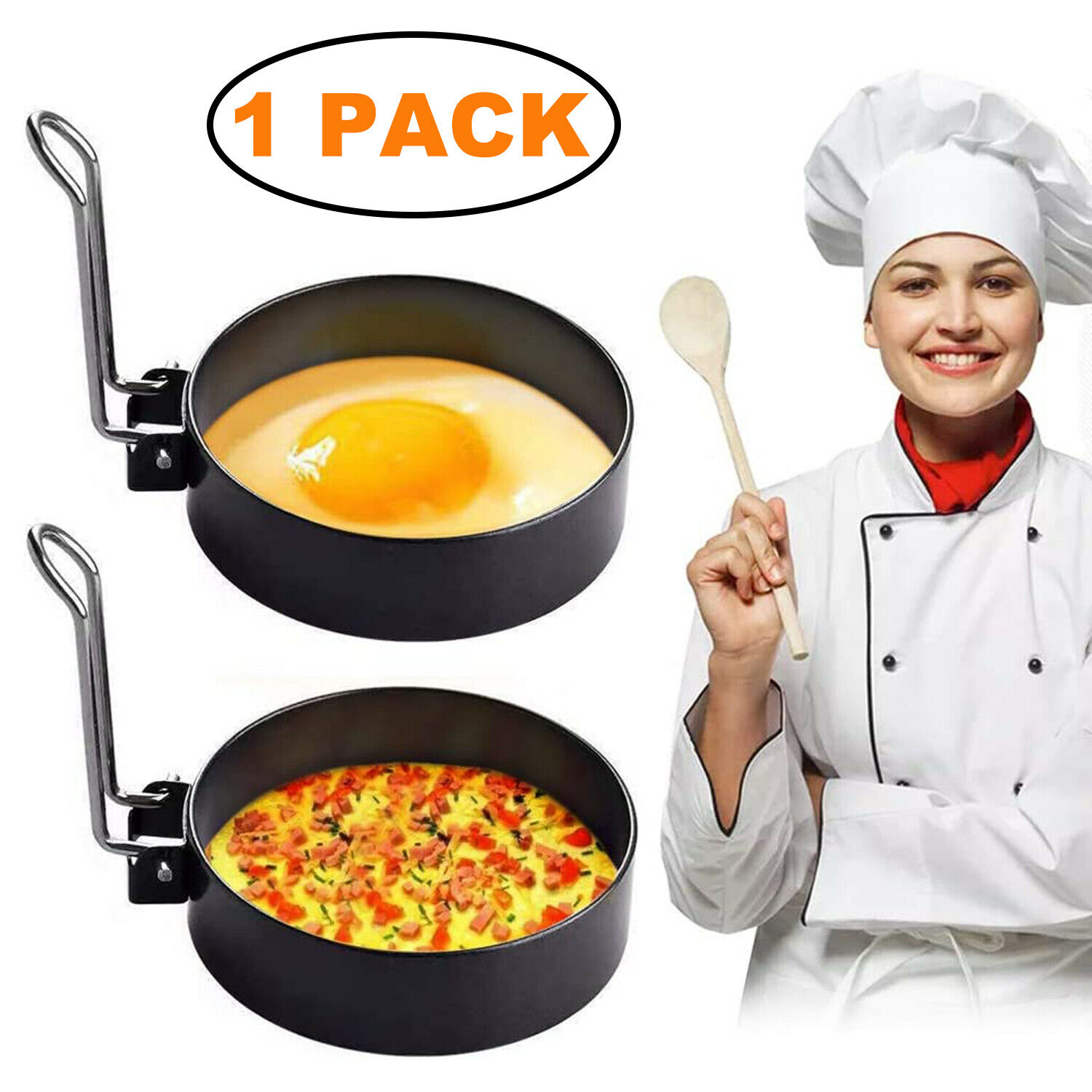 Non Stick Fried Egg Shaper Stainless Steel Pancake Ring Mold Cooking Mould Tool