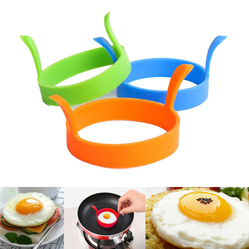 Round Silicone Omelette Fry Egg Ring Pancake Poach Mold Kitchen Cooking Tool